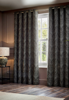 Gatsby Eyelet, Black - Ready Made Curtains